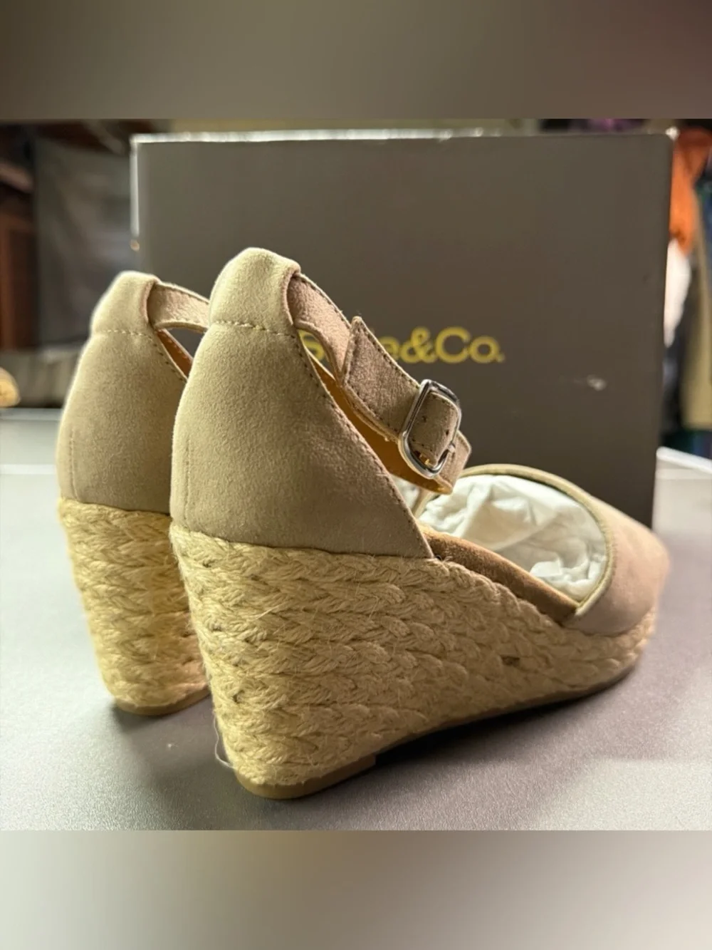 Style‎ & Co Women's Beige Seleeney Wedge Sandals Shoe Size 6M NWB